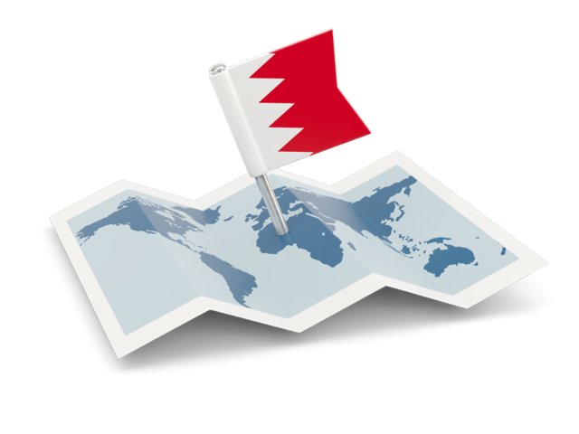 Flag pin with map. Download flag icon of Bahrain at PNG format