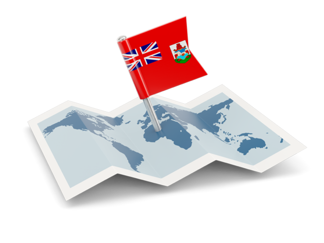 Flag pin with map. Download flag icon of Bermuda at PNG format