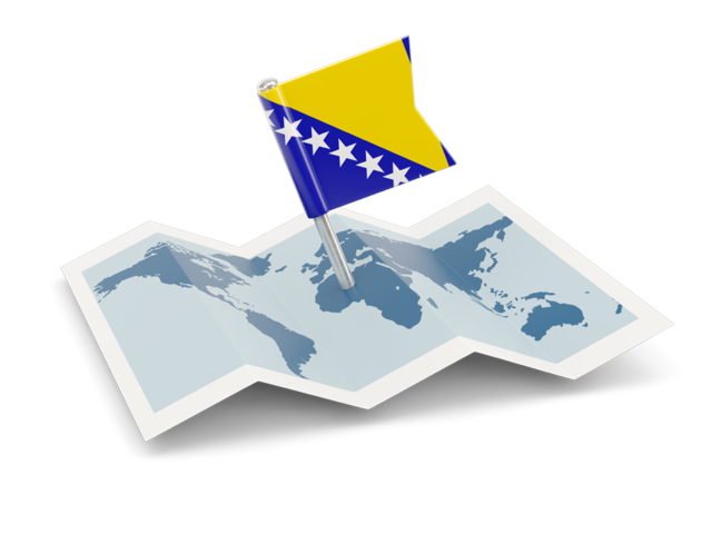 Flag pin with map. Download flag icon of Bosnia and Herzegovina at PNG format