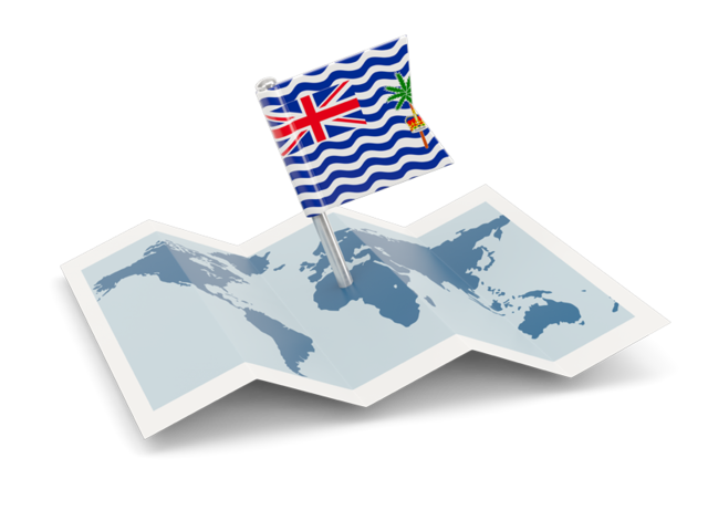 Flag pin with map. Download flag icon of British Indian Ocean Territory at PNG format