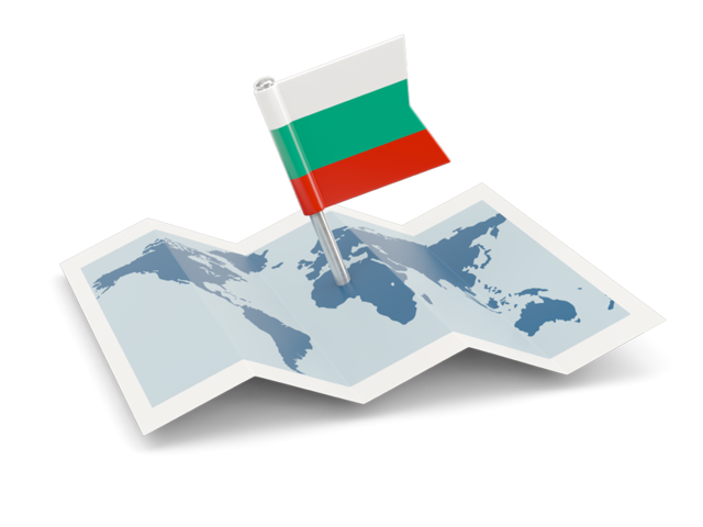 Flag pin with map. Download flag icon of Bulgaria at PNG format