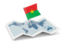 Burkina Faso. Flag pin with map. Download icon.