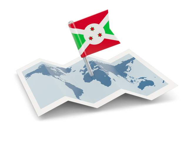 Flag pin with map. Download flag icon of Burundi at PNG format