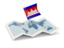 Cambodia. Flag pin with map. Download icon.