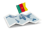 Cameroon. Flag pin with map. Download icon.