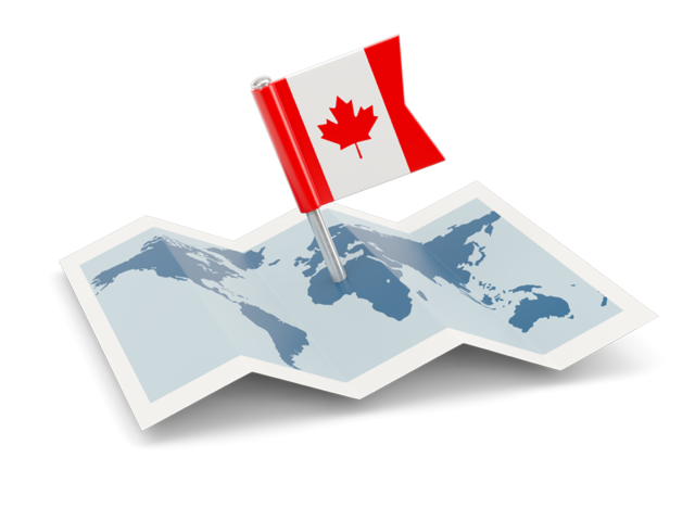 Флажок с картой. Скачать флаг. Канада