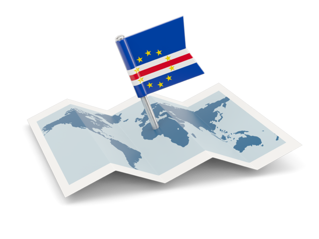 Flag pin with map. Download flag icon of Cape Verde at PNG format