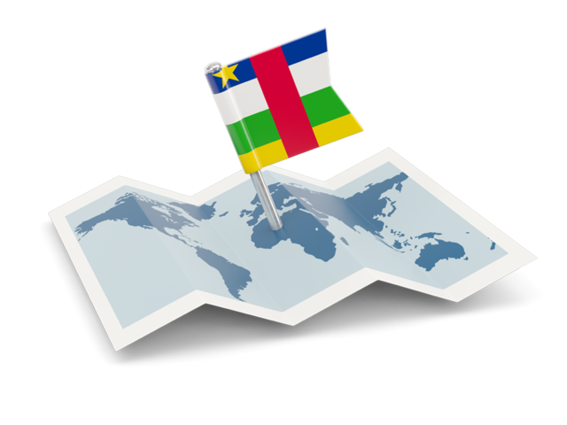 Флажок с картой. Скачать флаг. Центральноафриканская Республика