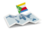 Comoros. Flag pin with map. Download icon.