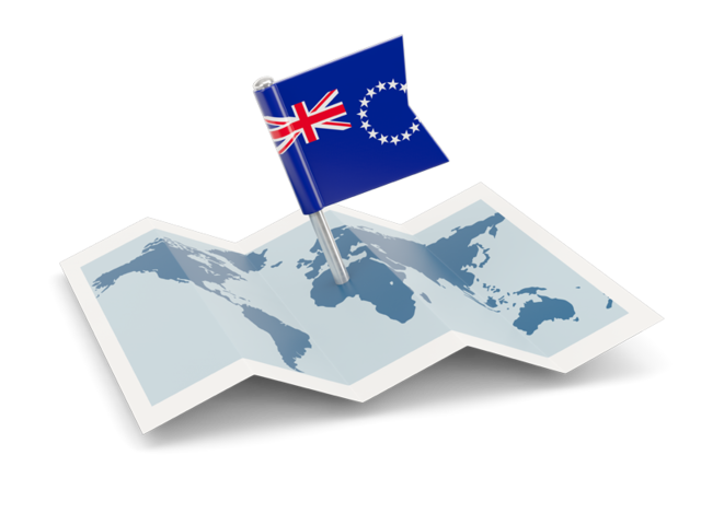 Flag pin with map. Download flag icon of Cook Islands at PNG format