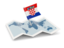 Croatia. Flag pin with map. Download icon.