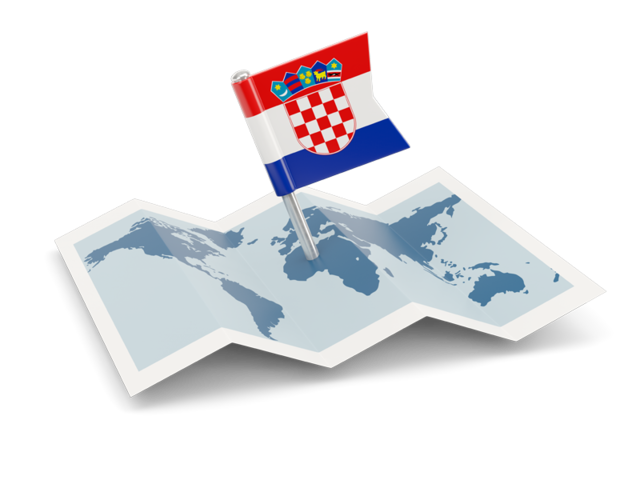 Flag pin with map. Download flag icon of Croatia at PNG format