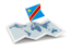 Democratic Republic of the Congo. Flag pin with map. Download icon.