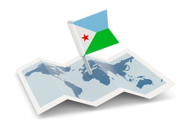 Flag pin with map. Download flag icon of Djibouti at PNG format