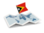 East Timor. Flag pin with map. Download icon.