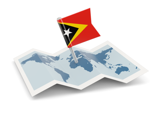 Флажок с картой. Скачать флаг. Восточный Тимор