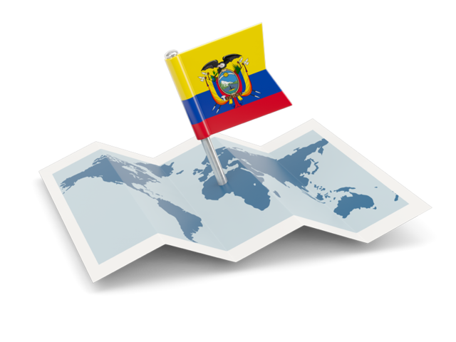 Флажок с картой. Скачать флаг. Эквадор