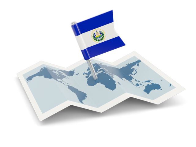 Флажок с картой. Скачать флаг. Сальвадор
