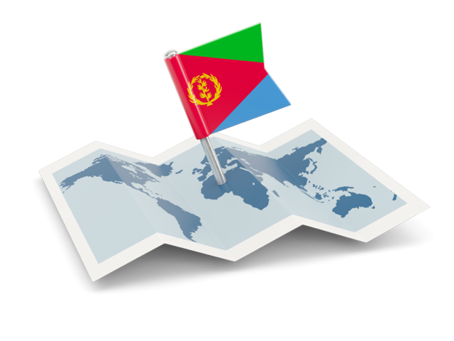 Флажок с картой. Скачать флаг. Эритрея