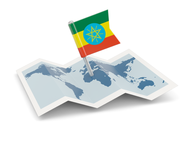 Флажок с картой. Скачать флаг. Эфиопия