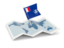 French Southern and Antarctic Lands. Flag pin with map. Download icon.