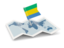 Gabon. Flag pin with map. Download icon.