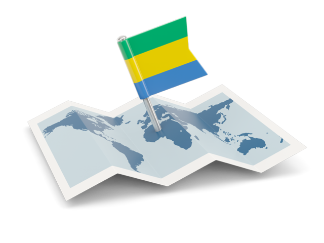 Flag pin with map. Download flag icon of Gabon at PNG format