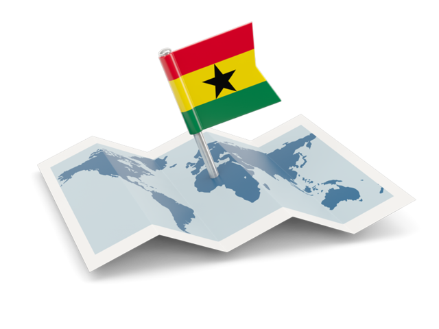 Флажок с картой. Скачать флаг. Гана