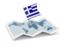Greece. Flag pin with map. Download icon.