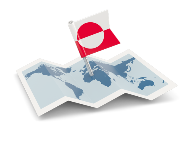 Флажок с картой. Скачать флаг. Гренландия