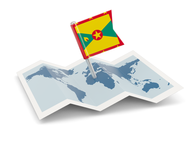 Flag pin with map. Download flag icon of Grenada at PNG format