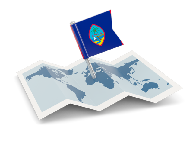 Flag pin with map. Download flag icon of Guam at PNG format