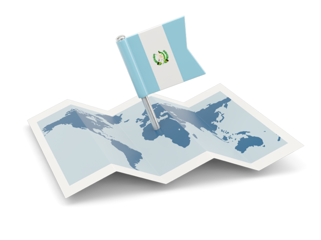 Флажок с картой. Скачать флаг. Гватемала