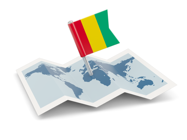 Flag pin with map. Download flag icon of Guinea at PNG format
