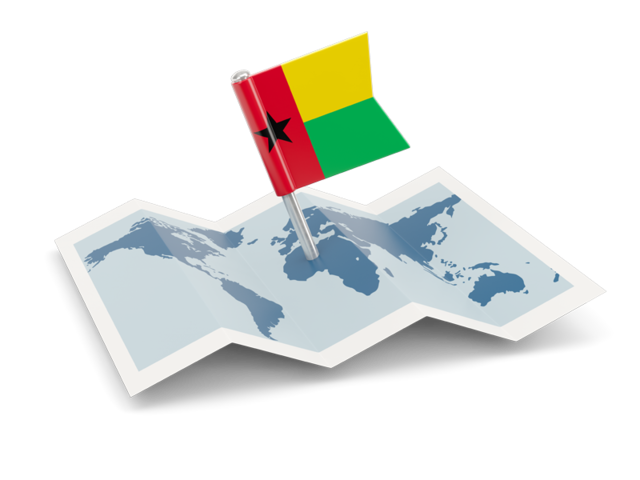 Флажок с картой. Скачать флаг. Гвинея-Бисау