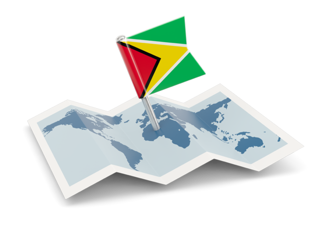 Flag pin with map. Download flag icon of Guyana at PNG format