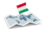 Hungary. Flag pin with map. Download icon.