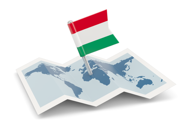 Флажок с картой. Скачать флаг. Венгрия
