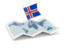 Iceland. Flag pin with map. Download icon.