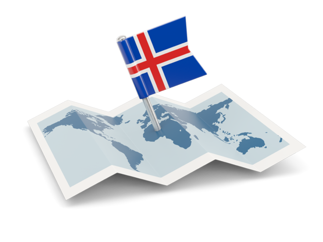 Flag pin with map. Download flag icon of Iceland at PNG format