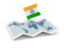 India. Flag pin with map. Download icon.