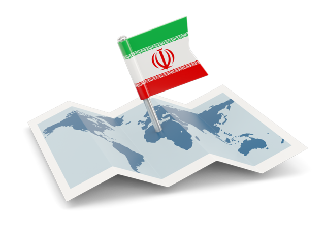 Flag pin with map. Download flag icon of Iran at PNG format