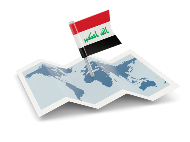 Флажок с картой. Скачать флаг. Республика Ирак