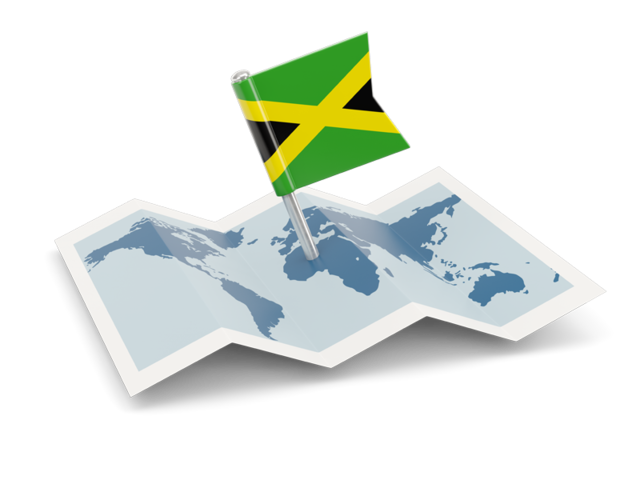 Флажок с картой. Скачать флаг. Ямайка