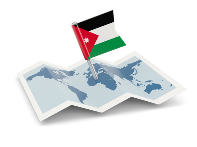 Флажок с картой. Скачать флаг. Иордания