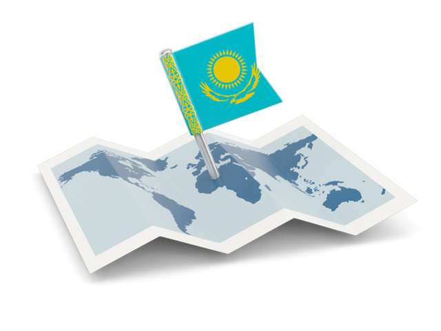 Flag pin with map. Download flag icon of Kazakhstan at PNG format