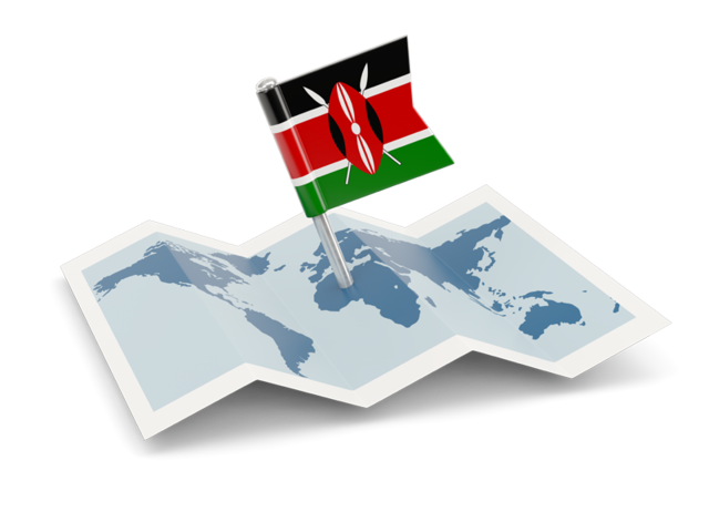 Флажок с картой. Скачать флаг. Кения