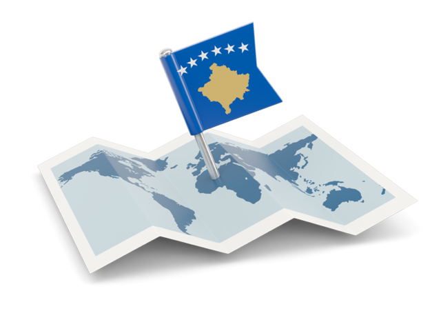 Флажок с картой. Скачать флаг. Косово