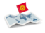 Kyrgyzstan. Flag pin with map. Download icon.