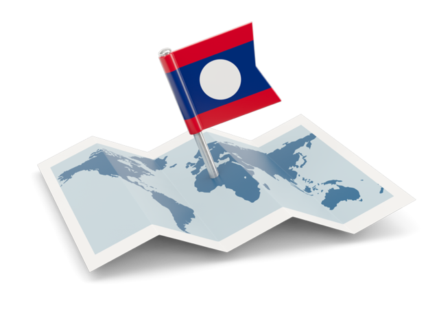 Флажок с картой. Скачать флаг. Лаос